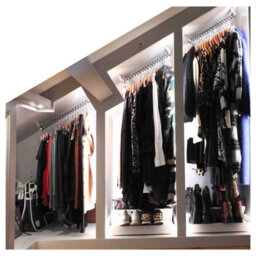Zebedee Sloped Ceiling Clothes Rail / Angled Wardrobe Rail For Loft Bedrooms, Attic Eaves And Under Stair Coat Rack (800 mm) - thumbnail 4