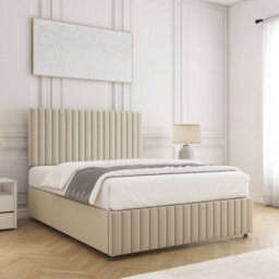 Bsspoke Emma Divan Bed Set Cream Plush Velvet With 24Inch Panel Headboard & Footboard No Drawers No Mattress In All Sizes - thumbnail 3