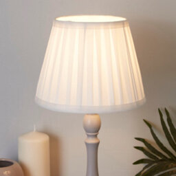 Lighting Collection White Pleat Classic Tapered Textured Fabric Table Lamp Shade - thumbnail 1