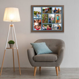 AK Frames 20X16 Walnut Sleek Multi Photo Frame With Pompadour Mount - Holds 9 Apertures (2X) 7X5, (7X) 6X4 Photos - thumbnail 3