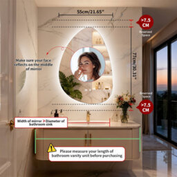 Luvodi Ludovi 550X770mm Irregular Led Bathroom Mirror With Lights Backlit Vanity Mirror, Fogless, Dimmable - thumbnail 8