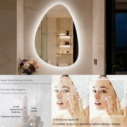 Luvodi Ludovi 550X770mm Irregular Led Bathroom Mirror With Lights Backlit Vanity Mirror, Fogless, Dimmable - thumbnail 4