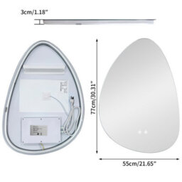Luvodi Ludovi 550X770mm Irregular Led Bathroom Mirror With Lights Backlit Vanity Mirror, Fogless, Dimmable - thumbnail 2