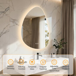 Luvodi Ludovi 550X770mm Irregular Led Bathroom Mirror With Lights Backlit Vanity Mirror, Fogless, Dimmable - thumbnail 3