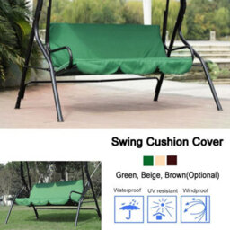 (Green) Cushion Cover For 3-Seater Garden Swing, Swing Cover, Hammock - thumbnail 2