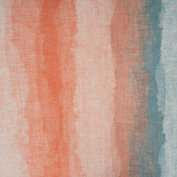 Loomed Striped Abstract Cotton Chenille Rug Blue Beige Terracotta Machine Washable 80Cm X 300Cm - thumbnail 4