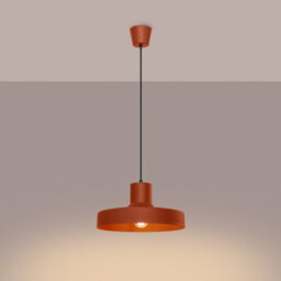 Luminosa Lighting Luminosa Bilo Dome Pendant Ceiling Light Red Ochre 1X E27 - thumbnail 2