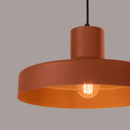 Luminosa Lighting Luminosa Bilo Dome Pendant Ceiling Light Red Ochre 1X E27 - thumbnail 3