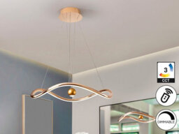 Luminosa Lighting Luminosa Romina Pendant Ceiling Light Gold Led 2700-5000K Remote Control - Uk Stock