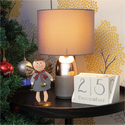 Netagon Festive Metal Christmas Angel Ornament- Grey - image 1