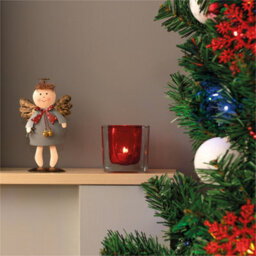 Netagon Festive Metal Christmas Angel Ornament- Grey - thumbnail 4