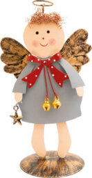 Netagon Festive Metal Christmas Angel Ornament- Grey - thumbnail 3