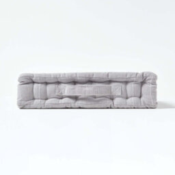 Homescapes Silver Grey Rajput Ribbed Cotton Floor Cushion - thumbnail 5