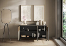 FurniComp LTD Furnicomp Venice 3 Door Grey And Mercure Oak Sideboard - thumbnail 3