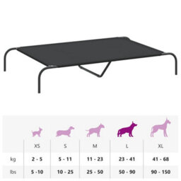 Walplus Black Elevated Dog Bed 130X80X20 Cm Oxford Fabric Steel Frame - thumbnail 9