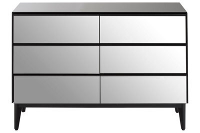 Orsina Ample Storage 6 Drawer Chest, Black Finish Cabinet For Decor, Sturdy Wooden Drawer Chest, Durable Chest - image 1