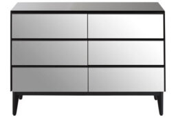 Orsina Ample Storage 6 Drawer Chest, Black Finish Cabinet For Decor, Sturdy Wooden Drawer Chest, Durable Chest - thumbnail 1
