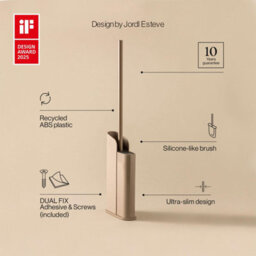 Cosmic Silicone Toilet Brush, Floor Or Self-Adhesive, Slim Design, Award-Winning Design, Copper Pvd, Flat Collection - thumbnail 7