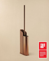 Cosmic Silicone Toilet Brush, Floor Or Self-Adhesive, Slim Design, Award-Winning Design, Copper Pvd, Flat Collection