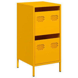 Berkfield Sideboard Mustard Yellow 35X39X73.5 Cm Cold-Rolled Steel - thumbnail 2