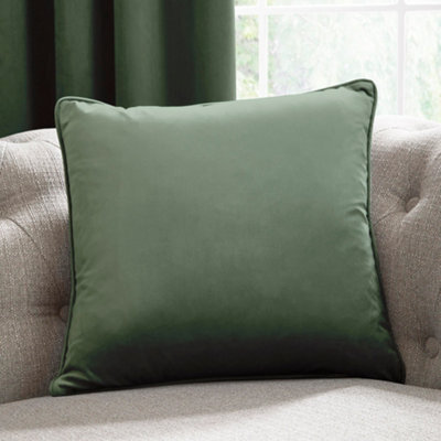 Laurence Llewelyn-Bowen Montrose Luxury Filled Bottle Green Plain Velvet Cushion - image 1