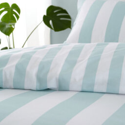 Catherine Lansfield Cove Stripe Reversible Single Duvet Cover Set With Pillowcase Duck Egg Blue - thumbnail 4