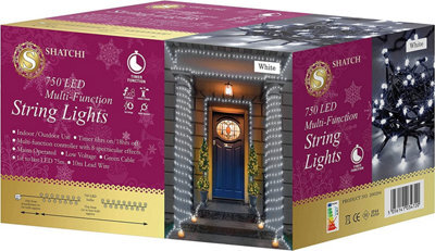 Shatchi 750 Cool White Leds Multifunction Timer Outdoor String Fairy Lights 75M - image 1