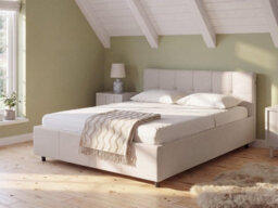 Beliani Ottoman Bed Lauresses Fabric Light Beige 140 X 200 Cm (Eu Double) - thumbnail 2
