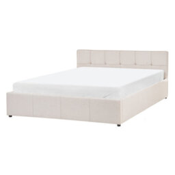 Beliani Ottoman Bed Lauresses Fabric Light Beige 140 X 200 Cm (Eu Double) - thumbnail 5
