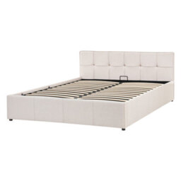 Beliani Ottoman Bed Lauresses Fabric Light Beige 140 X 200 Cm (Eu Double) - thumbnail 4