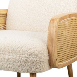 Nordlys Wood And White Cane Lounge Chair Countryside Style Living Room - thumbnail 7