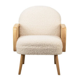 Nordlys Wood And White Cane Lounge Chair Countryside Style Living Room - thumbnail 4