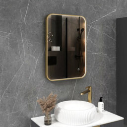 Royal Bathrooms Luxor 500 X 700mm Bathroom Mirror Led Within Frame Brass Wall Mounted Horizontal/vertical Frontlit Light Anti-Fog - thumbnail 5