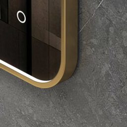 Royal Bathrooms Luxor 500 X 700mm Bathroom Mirror Led Within Frame Brass Wall Mounted Horizontal/vertical Frontlit Light Anti-Fog - thumbnail 4