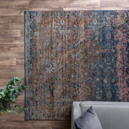 Traditional Multicoloured Persian Floral Geometric Easy To Clean Rug For Dining Room Bedroom & Living Room-120Cm X 170Cm