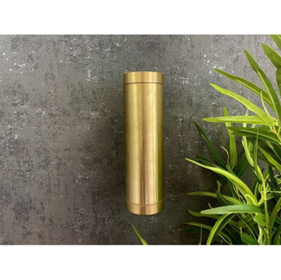 Lampfix Navigator 06294 Outdoor Ip64 2 Light Up Down Wall Light In A Raw Brass Finish