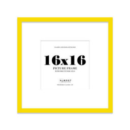 "16X16"" Yellow Picture Frame - 16X16"" Square Frame With 13X13"" Mount For 16X16""/13X13"" Pictures Art Deco Style Thin Edge, 1 Pack" - thumbnail 1