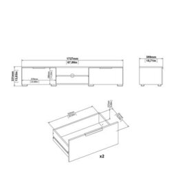 Wyld Haus Amberfield High Gloss White Tv Unit - 2 Drawers, 2 Open Shelves - thumbnail 9