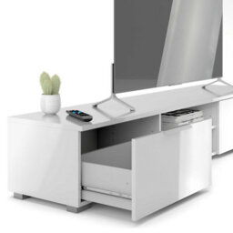 Wyld Haus Amberfield High Gloss White Tv Unit - 2 Drawers, 2 Open Shelves - thumbnail 7