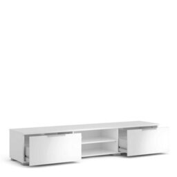Wyld Haus Amberfield High Gloss White Tv Unit - 2 Drawers, 2 Open Shelves - thumbnail 5
