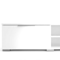 Wyld Haus Amberfield High Gloss White Tv Unit - 2 Drawers, 2 Open Shelves - thumbnail 6