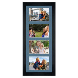 AK Frames 50X20Cm Black Modern Multi Photo Frame With Pompadour Mount - Holds 4 Apertures (4X) 6X4 Photos - thumbnail 1
