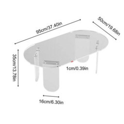 Durable Clear Acrylic Table Minimalist Living Room Coffee Table W/thick Tabletop - thumbnail 2