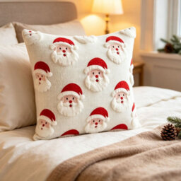 Amorly Embroidery Throw Pillow Cover, 45X45Cm Christmas Decorative Cushion Cover For Sofa Couch, No Pillow Insert - thumbnail 5