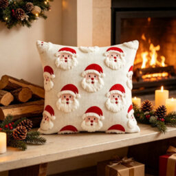 Amorly Embroidery Throw Pillow Cover, 45X45Cm Christmas Decorative Cushion Cover For Sofa Couch, No Pillow Insert - thumbnail 3