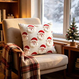 Amorly Embroidery Throw Pillow Cover, 45X45Cm Christmas Decorative Cushion Cover For Sofa Couch, No Pillow Insert - thumbnail 6