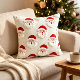 Amorly Embroidery Throw Pillow Cover, 45X45Cm Christmas Decorative Cushion Cover For Sofa Couch, No Pillow Insert - thumbnail 7