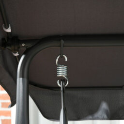 Outsunny 3 Seater Garden Swing Seat Bench W/ Adjustable Canopy, Dark Grey - thumbnail 9