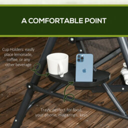 Outsunny 3 Seater Garden Swing Seat Bench W/ Adjustable Canopy, Dark Grey - thumbnail 7