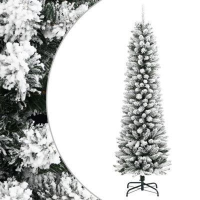 Walplus Artificial Slim Christmas Tree With Flocked Snow 210 Cm Pvc&pe - image 1